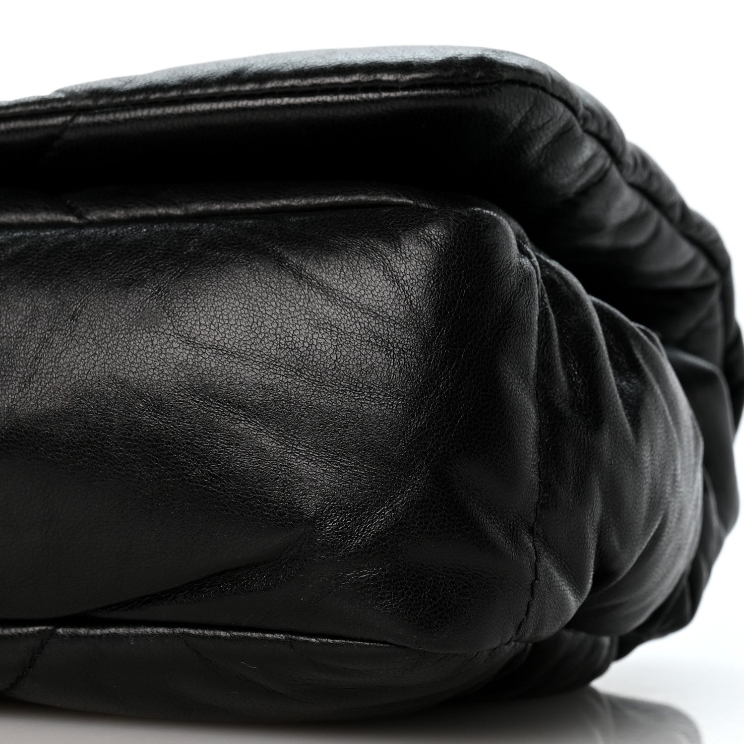 Prada Nappa Soft Padded Logo Embossed Triangle Quilted Small Shoulder Bag Black 10 of 13