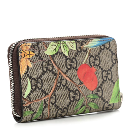 Gucci GG Supreme Monogram Tian Zip Around Card Case Wallet Beige Multicolor New Acero 2 of 6