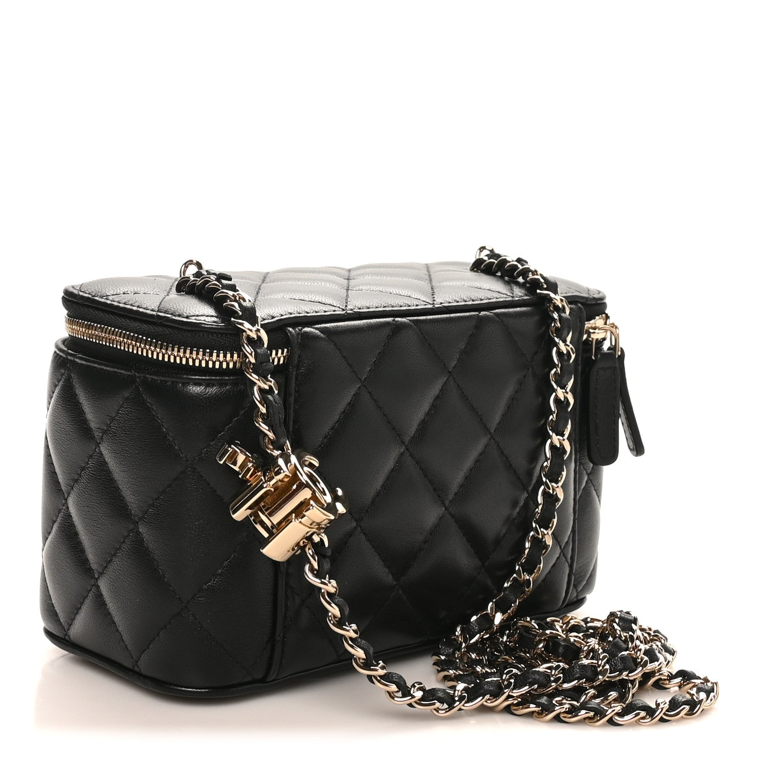 Chanel Lambskin Quilted Small CC Vanity Case Black 4 of 23