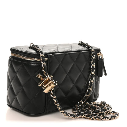 Chanel Lambskin Quilted Small CC Vanity Case Black 4 of 23