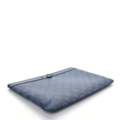 Louis Vuitton Monogram Shadow Discovery Pochette GM Blue 4 of 7