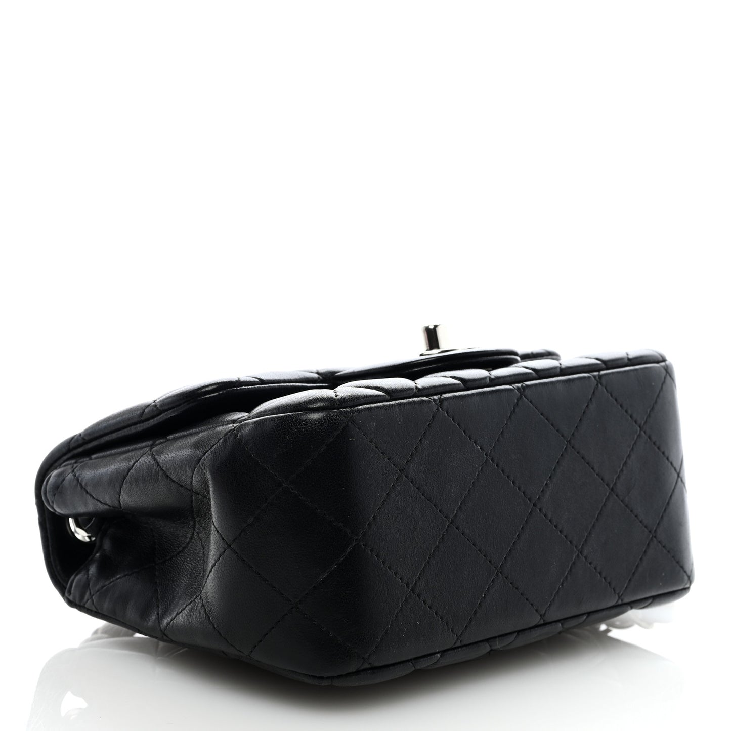 Lambskin Quilted Mini Square Flap Black