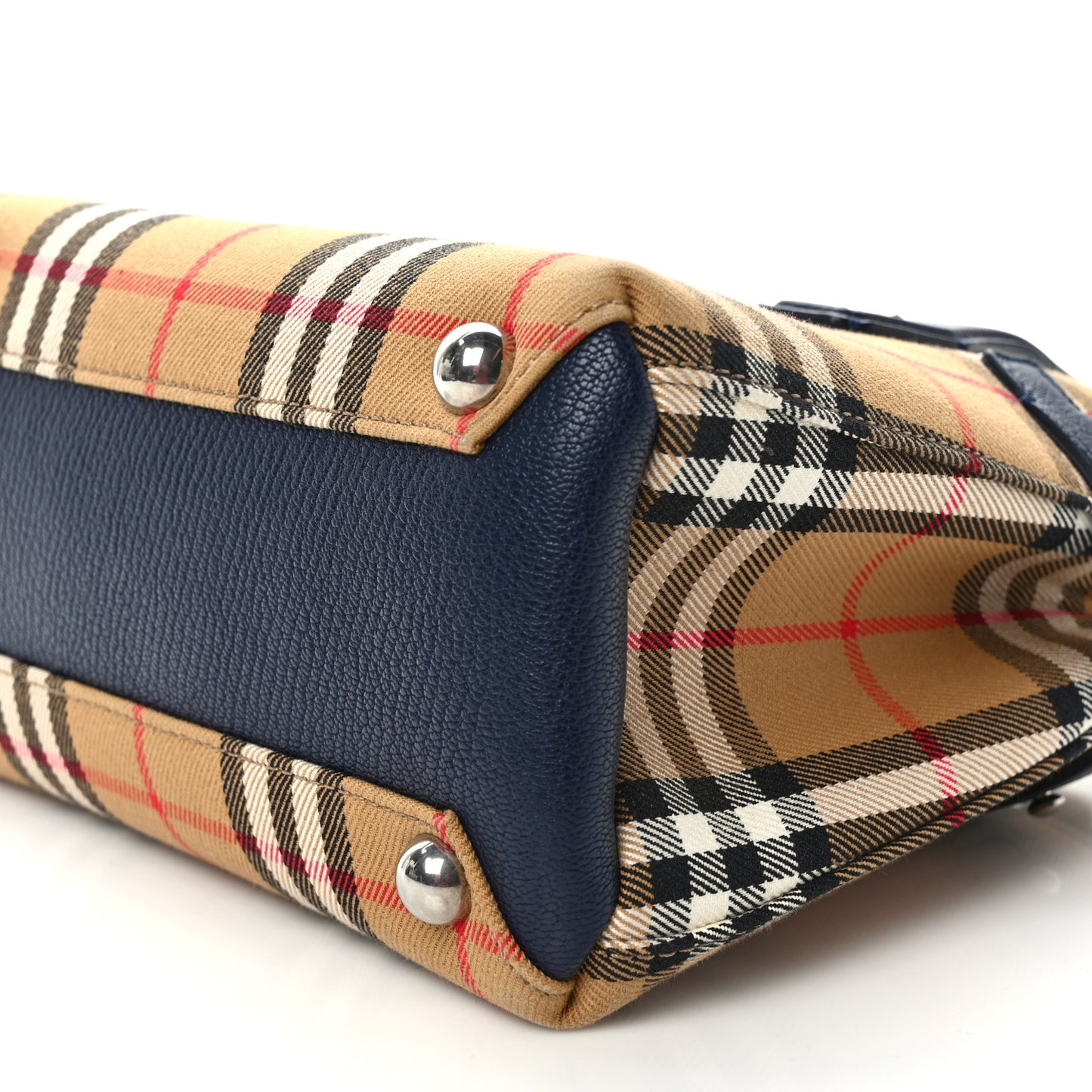 Goatskin Vintage Check Baby Banner Tote Regency Blue