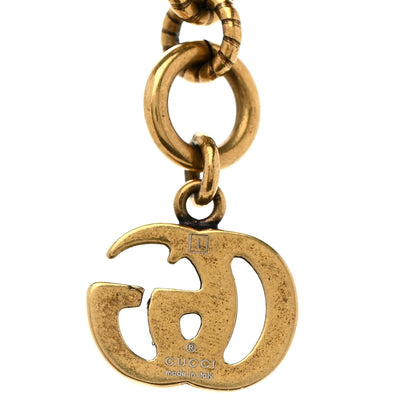 Gucci Metal Crystal Pearl Lion Head Necklace Aged Gold 6 of 7