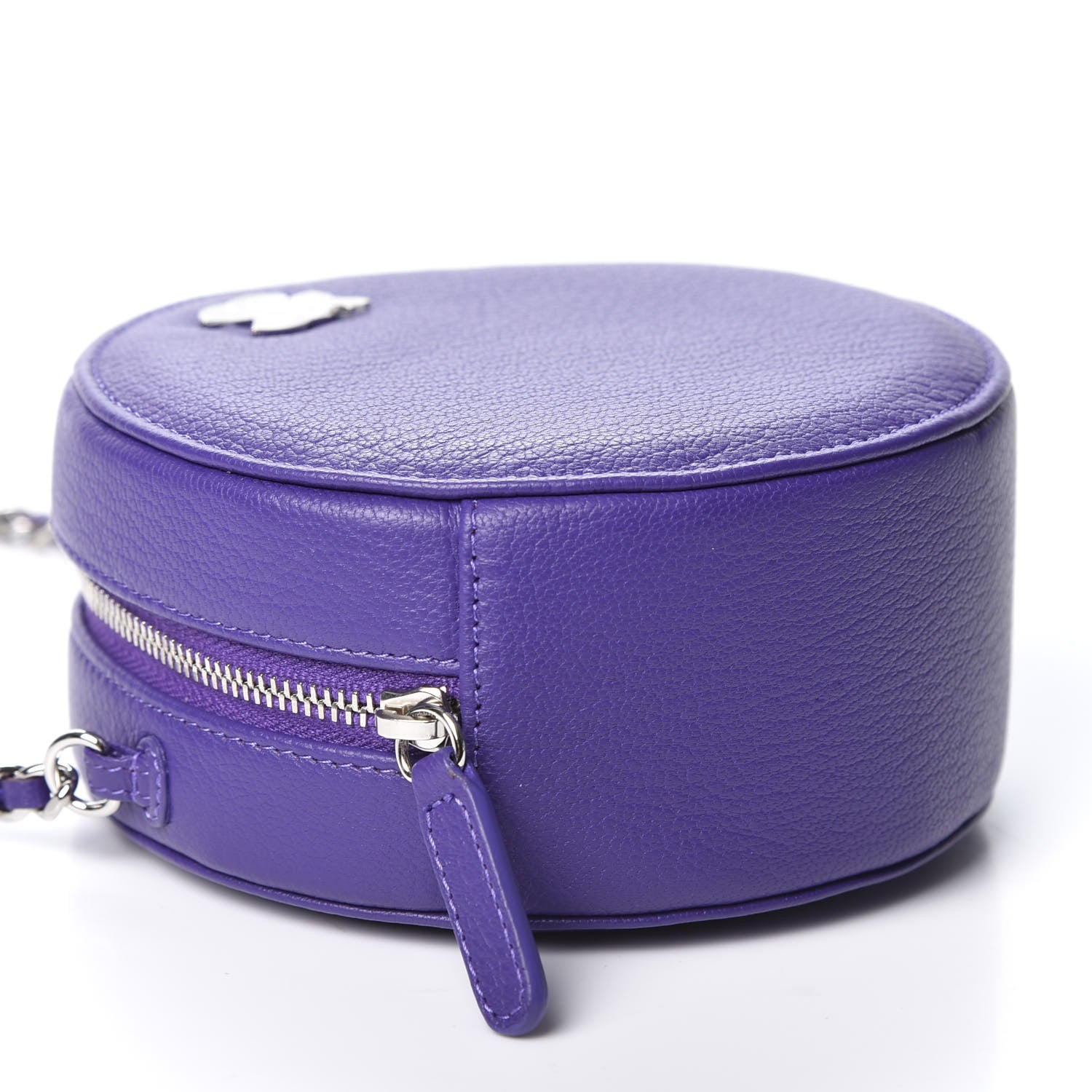 Chanel Calfskin Round Clutch With Chain Purple 3 of 8