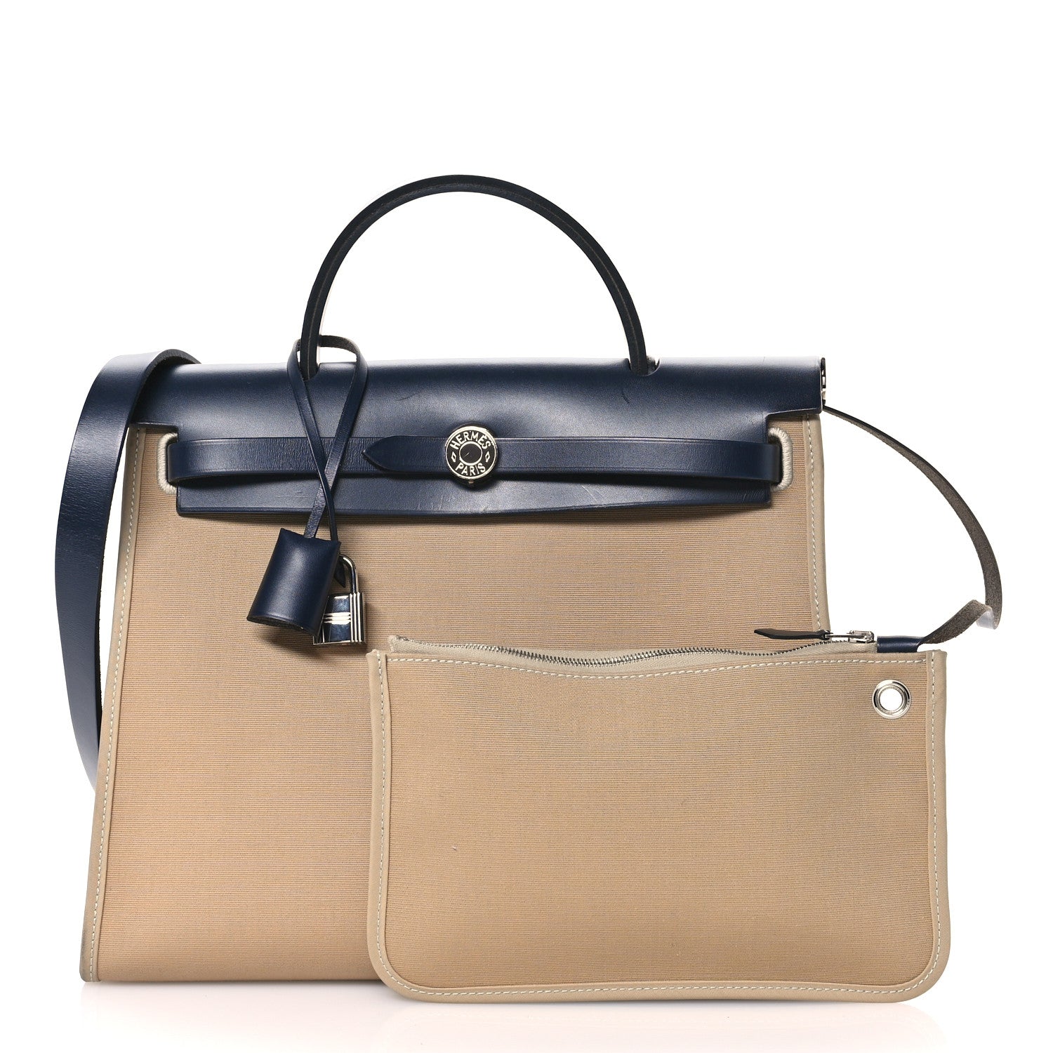 Hermes Vache Hunter Toile Herbag Zip 31 PM  Trench Bleu Indigo 3 of 10