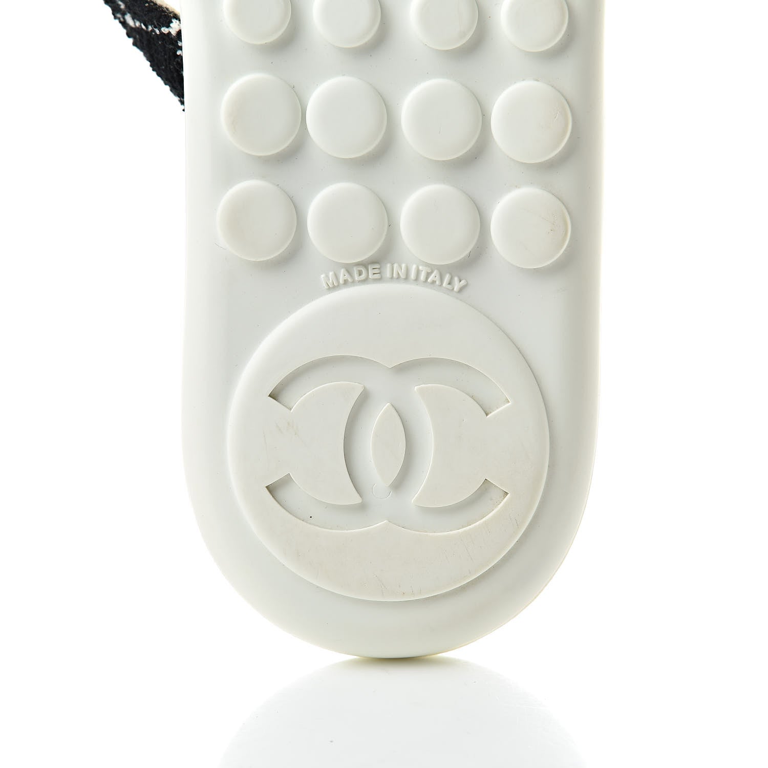 Chanel Tweed Quilted Camellia Thong Sandals 36 Black White 6 of 8