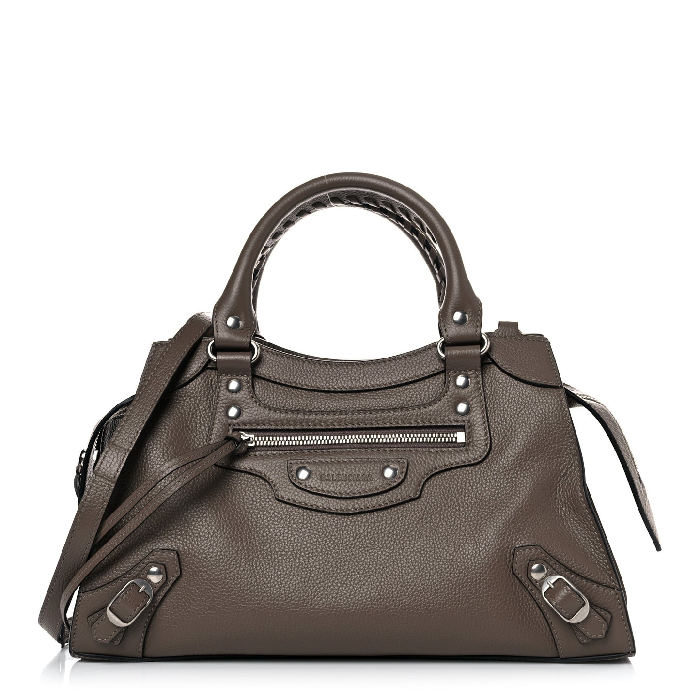Grained Calfskin Neo Classic Silver Hardware S City Mink Gray