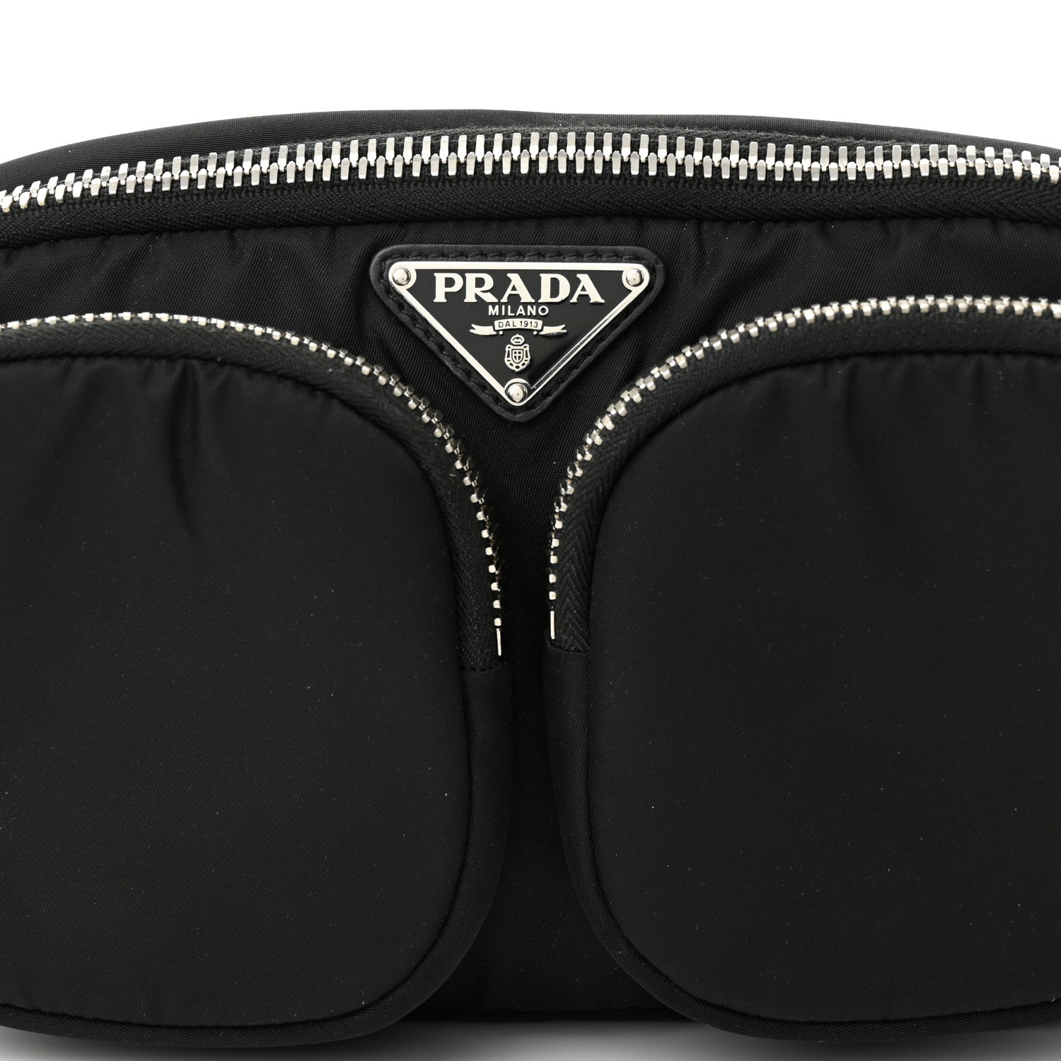 Prada Tessuto Nylon Pocket Cargo Belt Bag Black Fuoco 7 of 9
