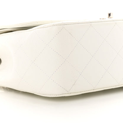 Chanel Caviar Quilted Jumbo Double Flap White 9 of 15