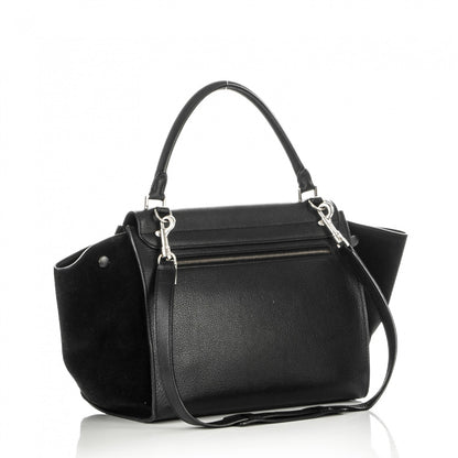 Celine Drummed Calfskin Suede Medium Trapeze Black 3 of 7