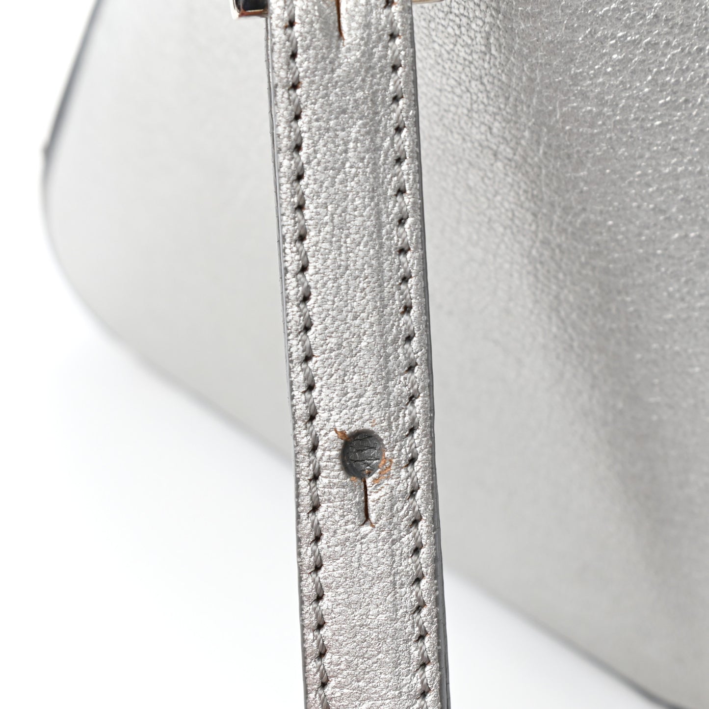 Metallic Sugar Goatskin Mini Antigona Silver