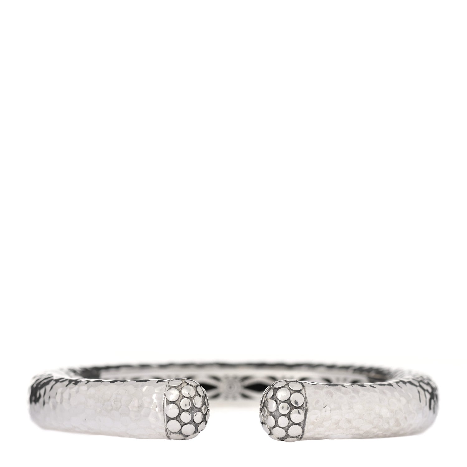 John Hardy Sterling Silver Hammered Dot Kick Cuff Bracelet 1 of 6