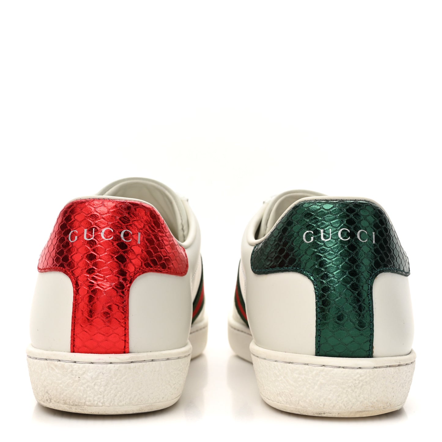 Calfskin Ayers Bee Embroidered Womens Ace Sneakers 37 White Red Flame Green