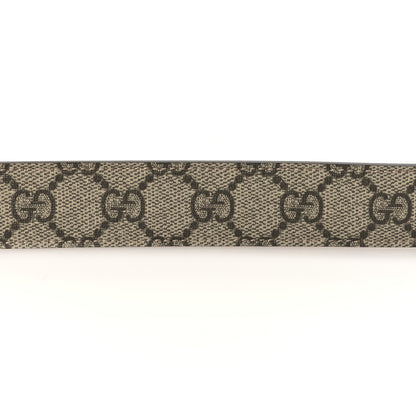 Gucci GG Supreme Monogram Matte Plutone Calfskin Double G 30mm Belt 85 34 Beige Ebony New Acero 6 of 6