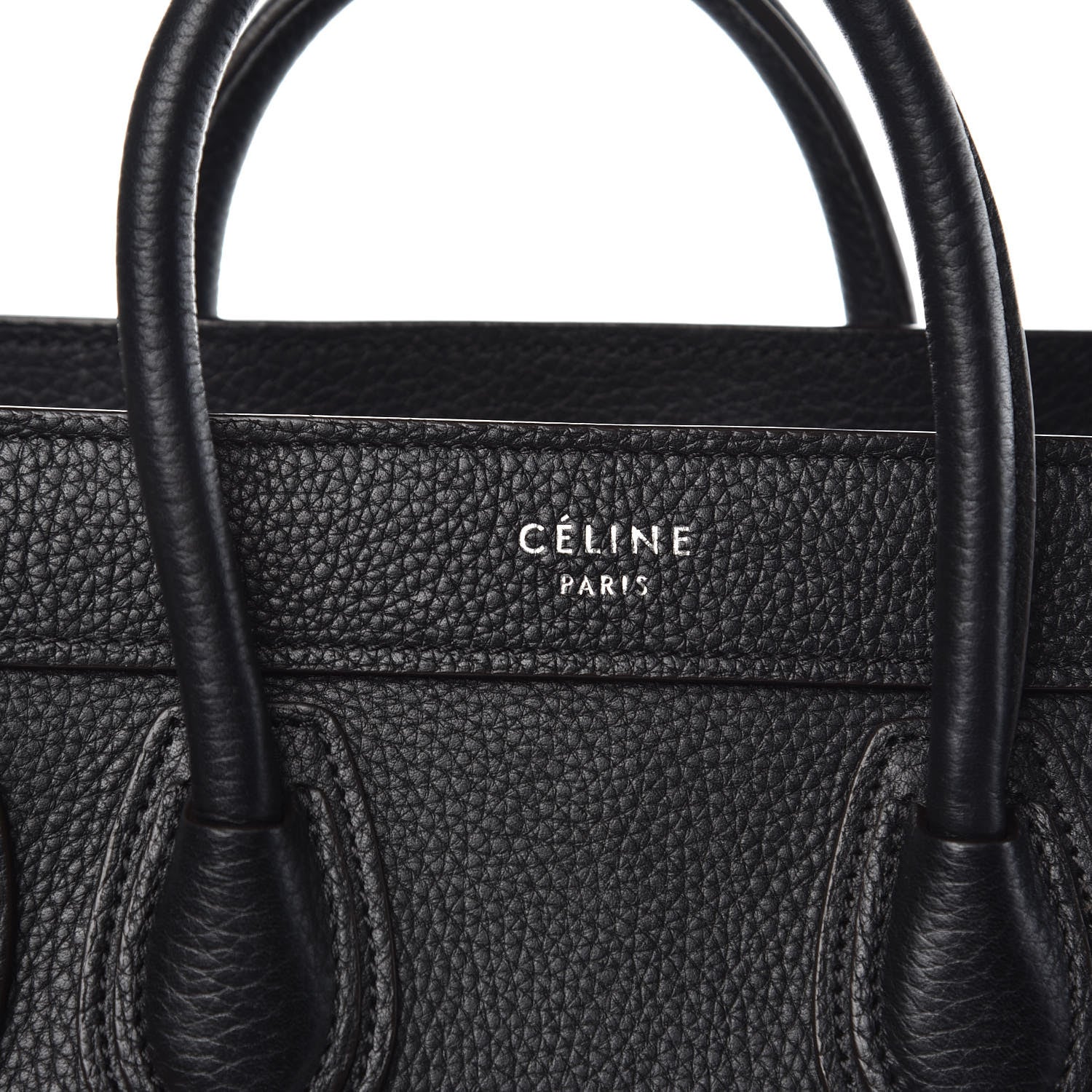 Celine Drummed Calfskin Nano Luggage Black 7 of 9