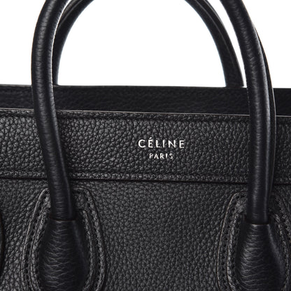 Celine Drummed Calfskin Nano Luggage Black 7 of 9