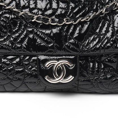 Chanel Vinyl Graphic Edge Flap Black 9 of 9