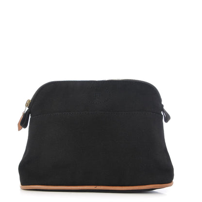 Hermes Cotton Canvas Bolide Travel Cosmetic Pouch Black 1 of 8