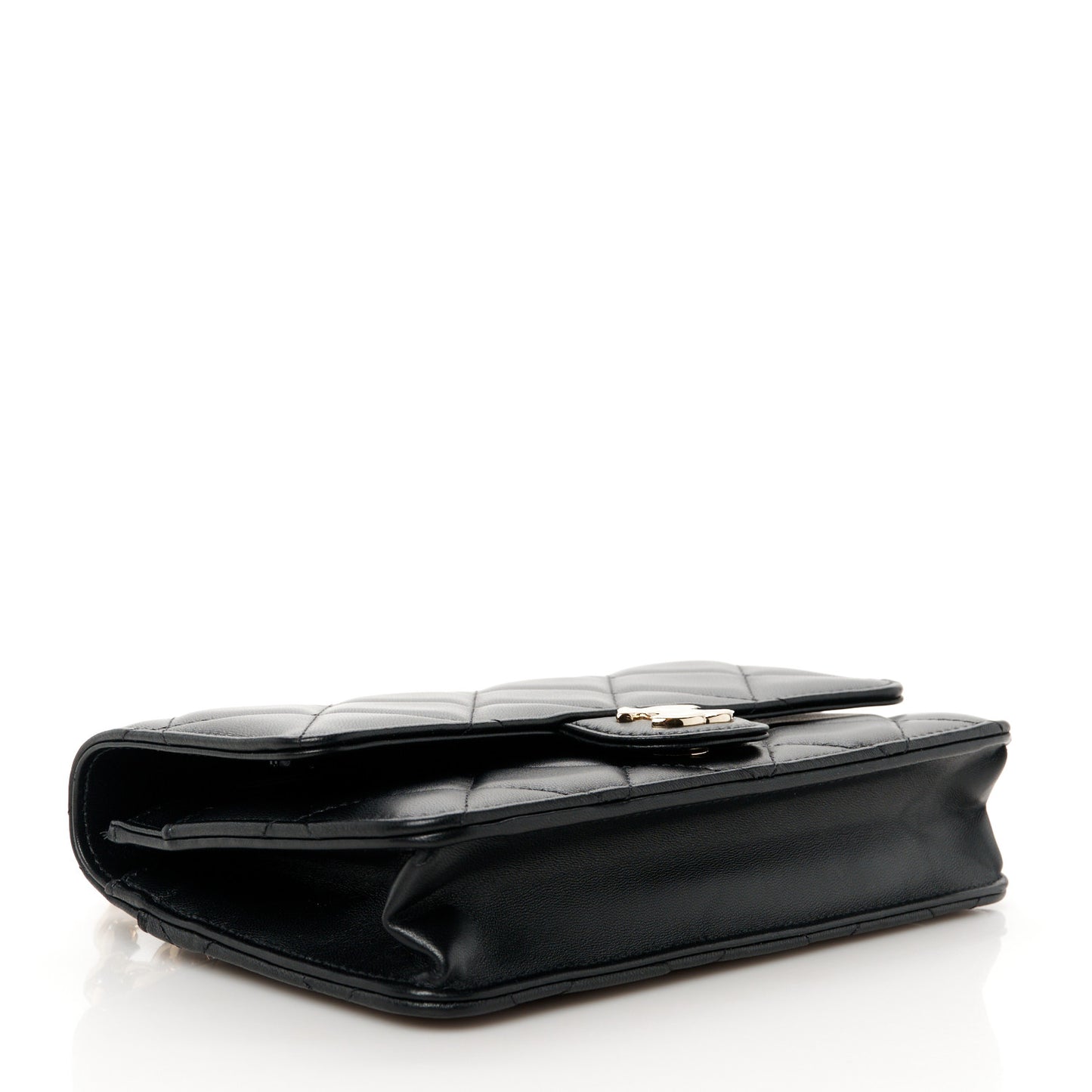 Lambskin Plexi Quilted Wallet On Chain WOC Black