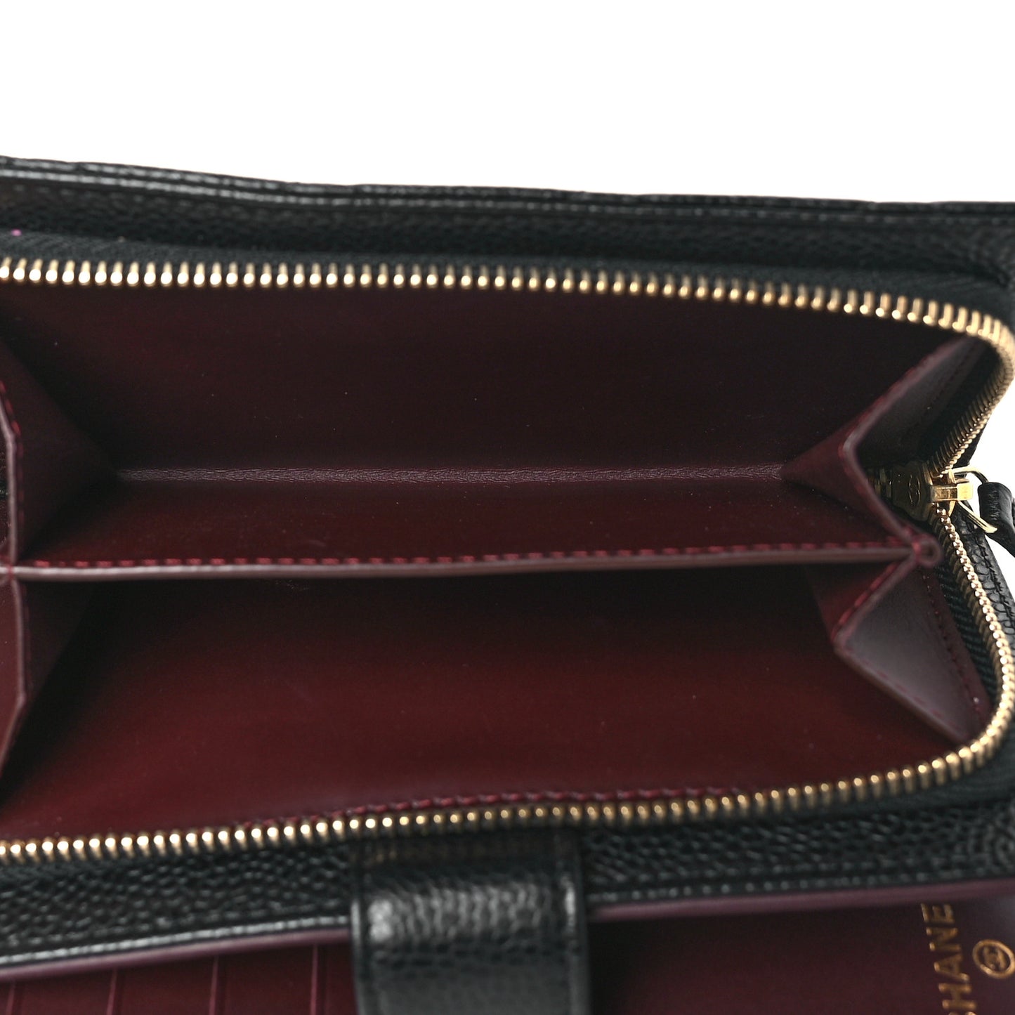 Caviar Quilted Zipped Pocket Wallet Black