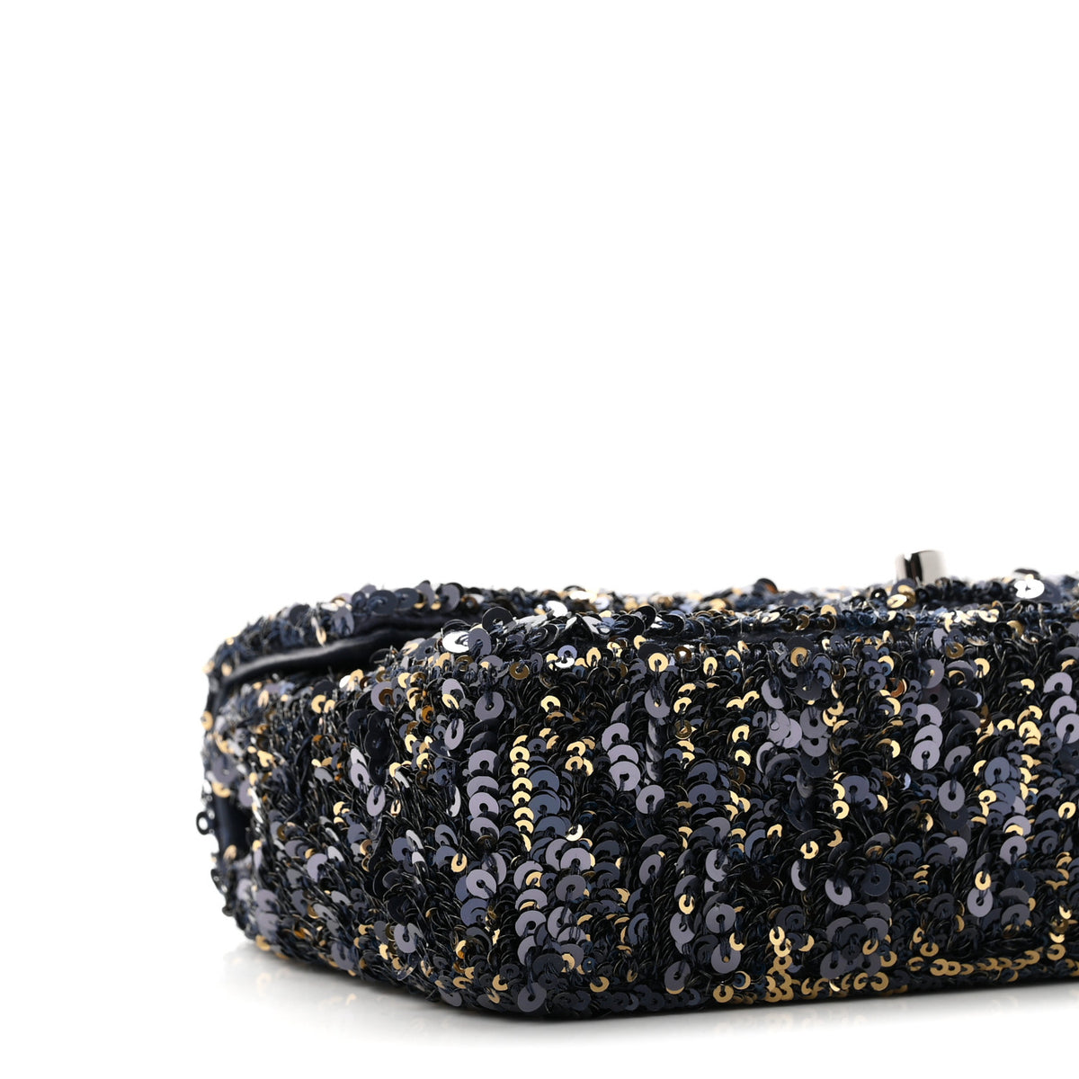 Sequin Mini Rectangular Flap Blue Black Ruthenium