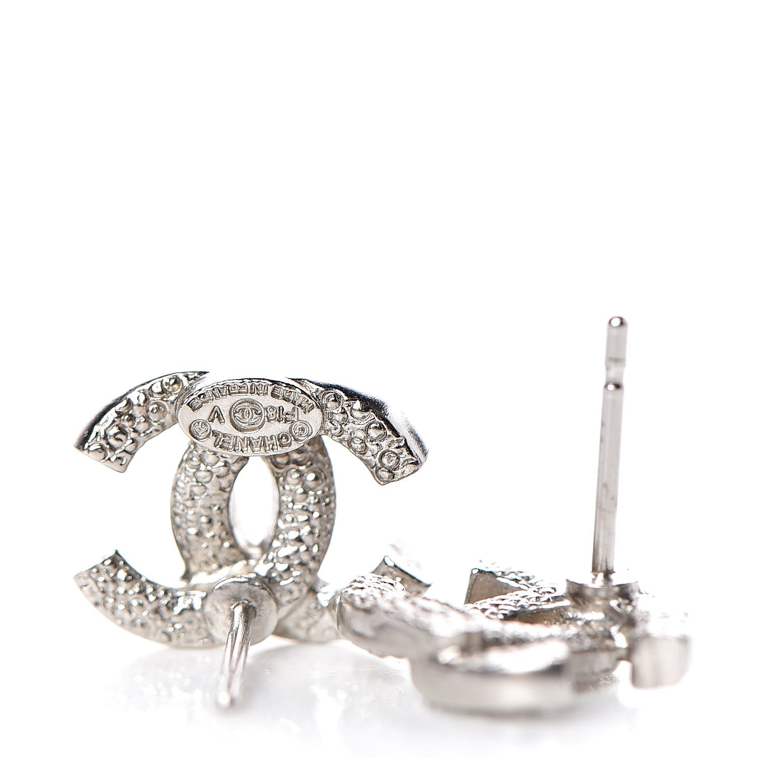 Chanel Crystal CC Earrings Silver 4 of 5