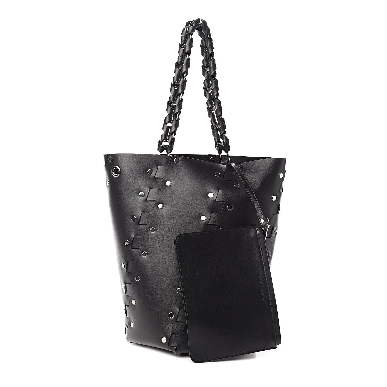 Proenza Schouler Calfskin Medium Studded Hex Bucket Black 1 of 9