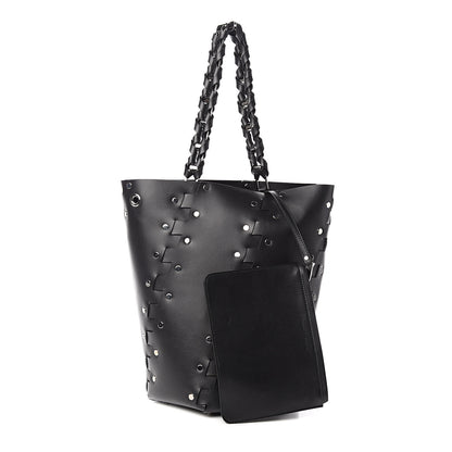 Proenza Schouler Calfskin Medium Studded Hex Bucket Black 1 of 9