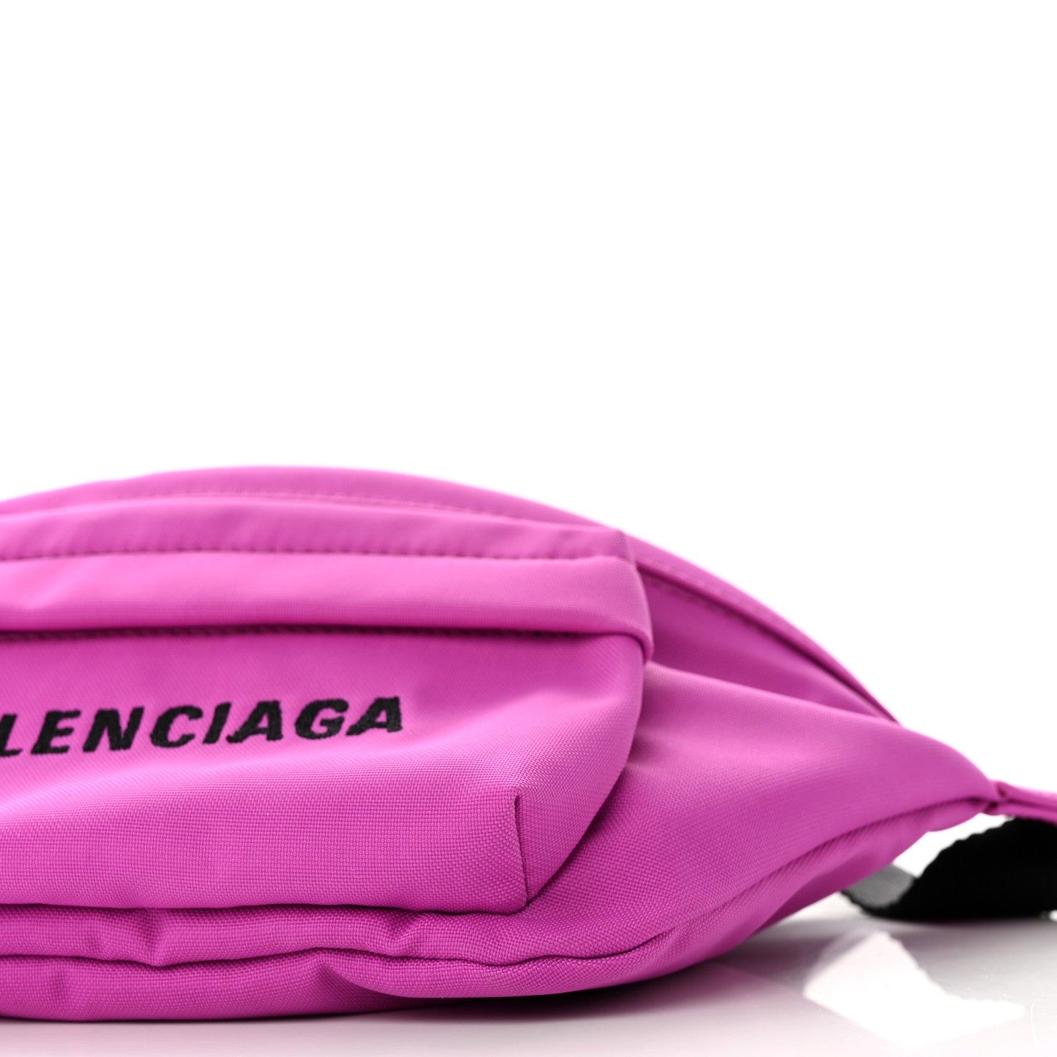 Balenciaga Sport Nylon Logo Embroidered Small Wheel Beltpack Fuchsia Black 9 of 9
