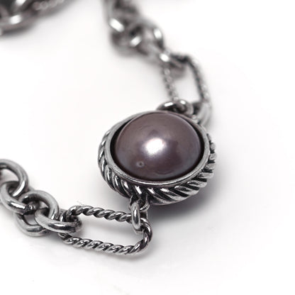 David Yurman Sterling Silver Pearl Four Row Figaro Bracelet 7 of 7