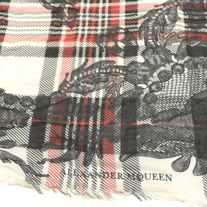 Alexander McQueen Plaid Stole Scarf Red White Black 2 of 3