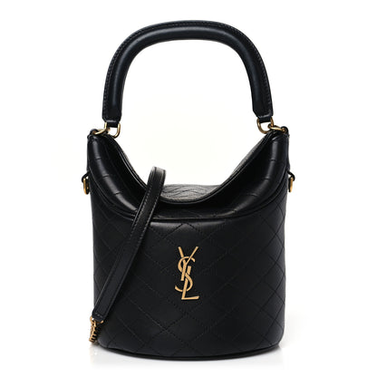 Saint Laurent Lambskin Gabby Mini Bucket Bag Black 1 of 9