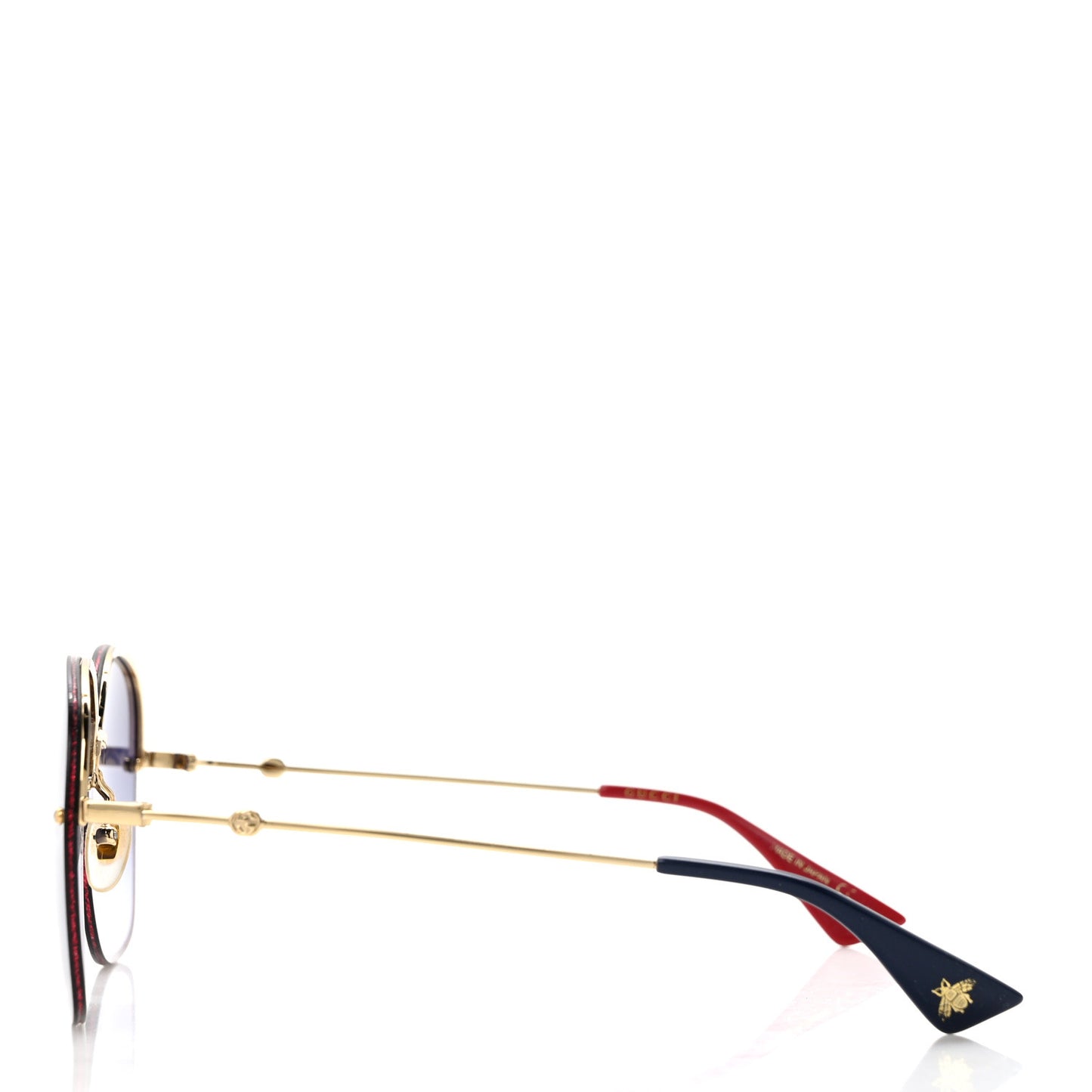 Square Frame Sunglasses GG0228S Gold Red