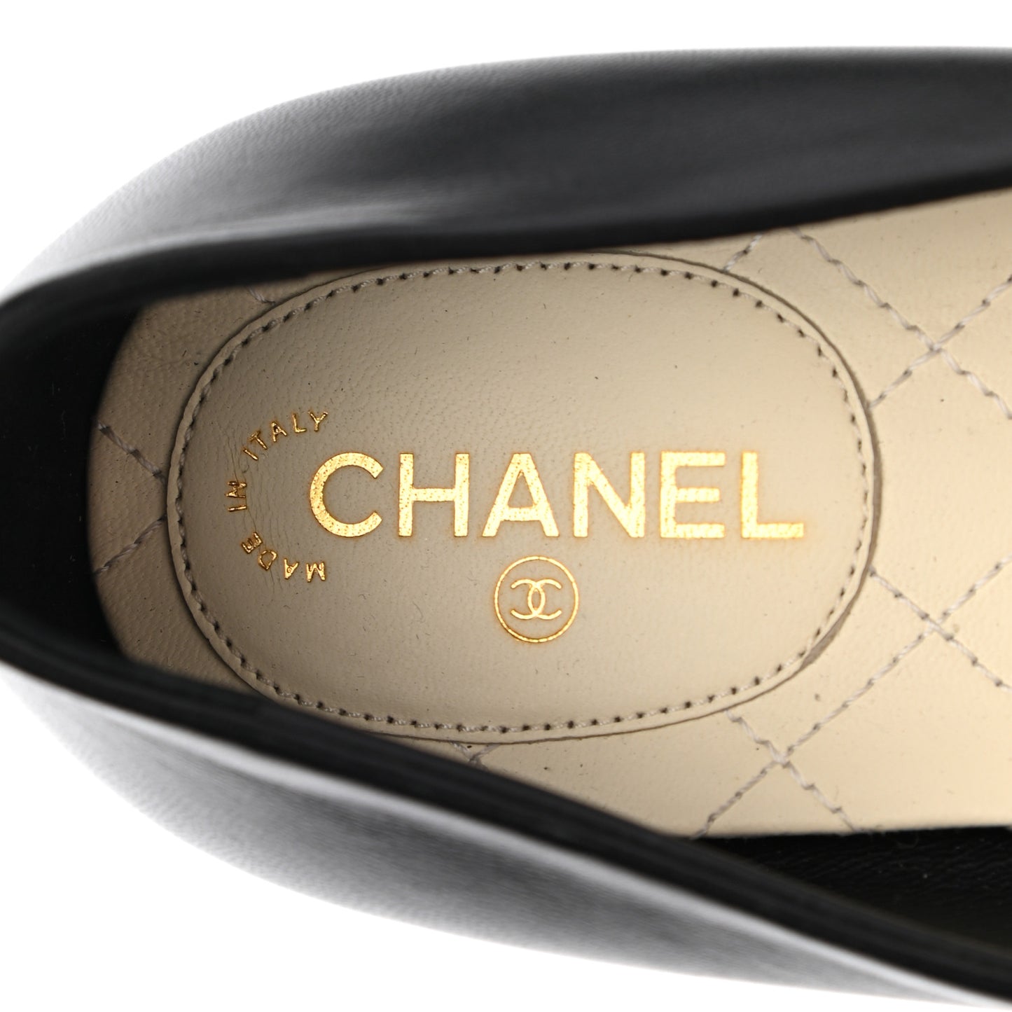 Lambskin Camellia Ballerina Flats 38 Black