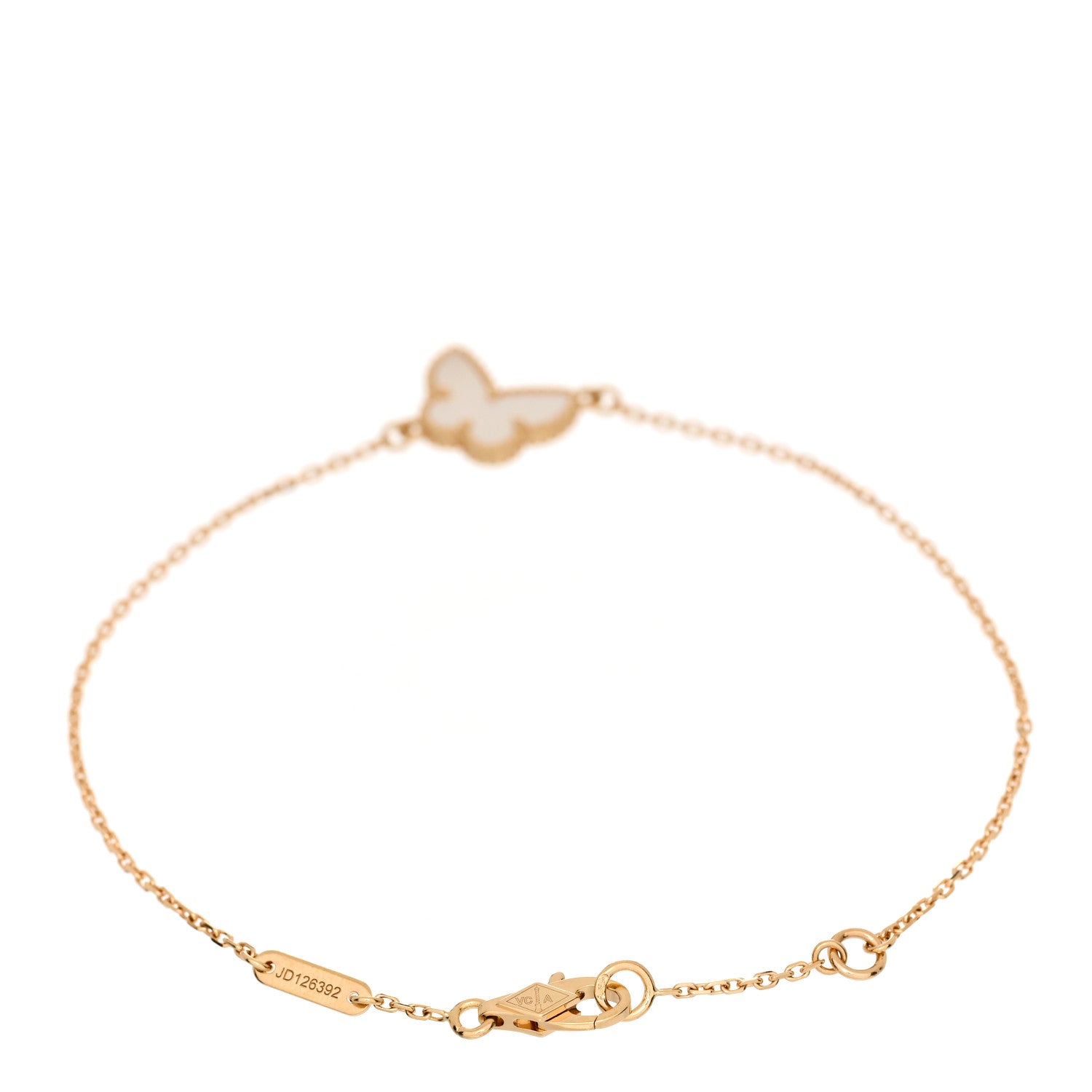 Van Cleef & Arpels 18K Yellow Gold Mother of Pearl Sweet Alhambra Butterfly Bracelet 2 of 6