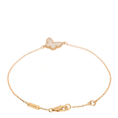 Van Cleef & Arpels 18K Yellow Gold Mother of Pearl Sweet Alhambra Butterfly Bracelet 2 of 6