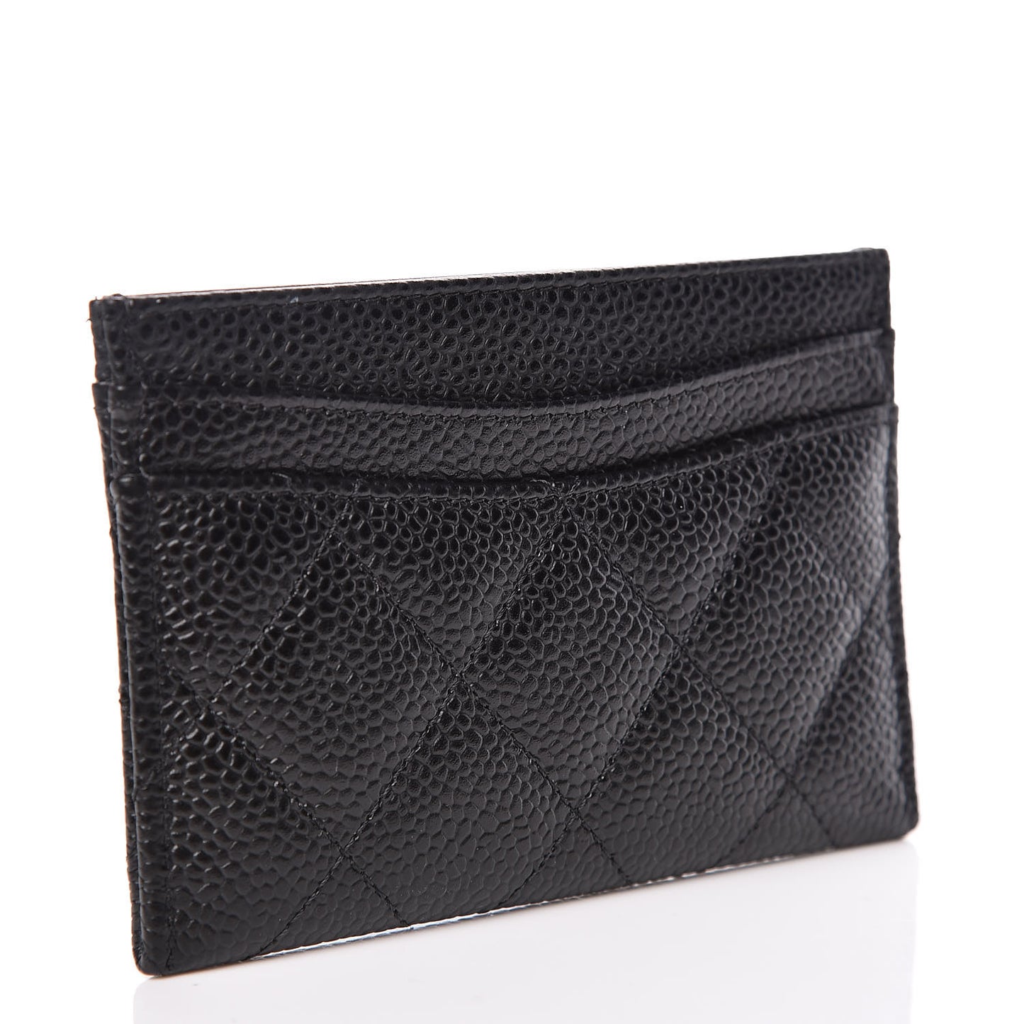 Caviar Quilted Card Holder Black