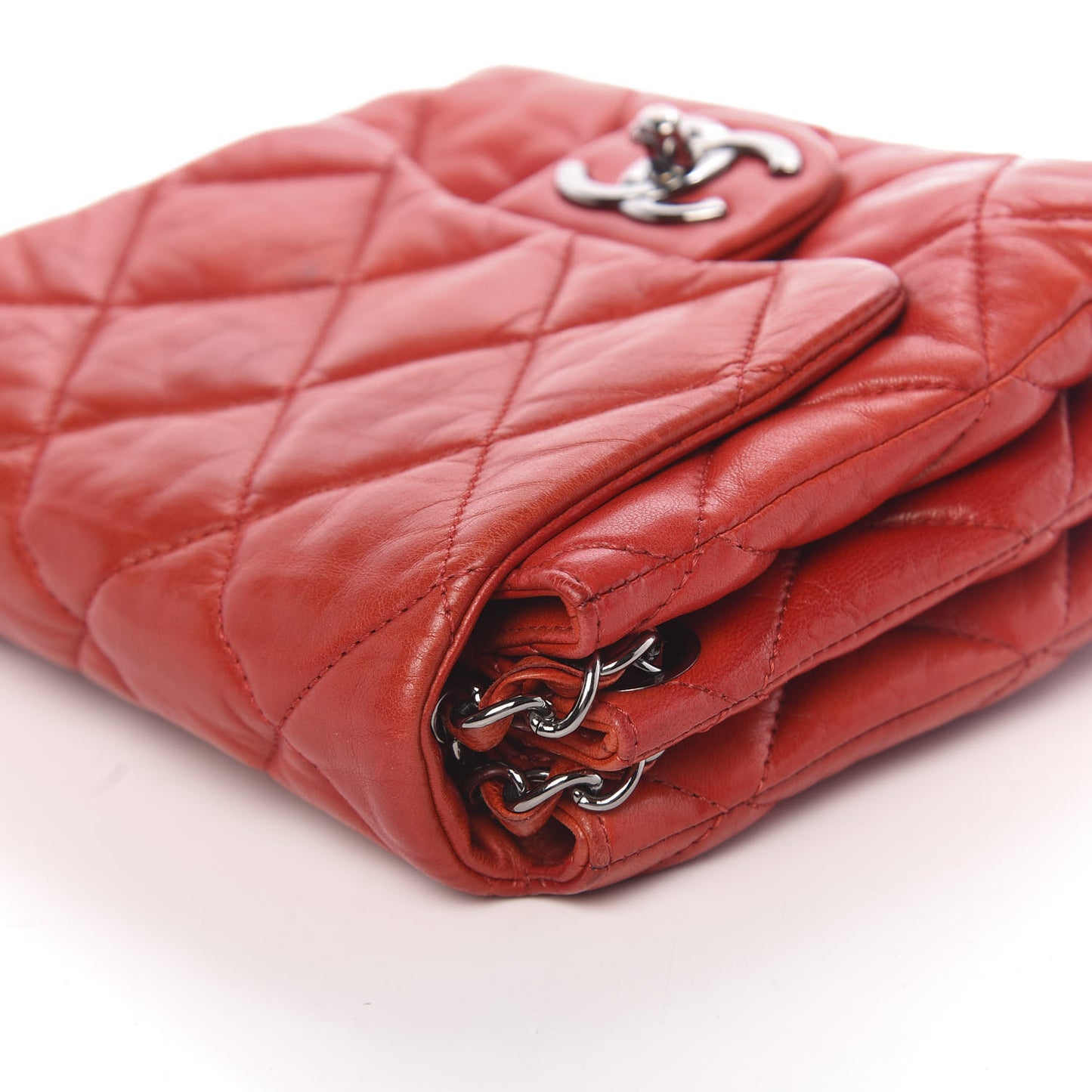 Lambskin Quilted Mini Chanel 3 Flap Red
