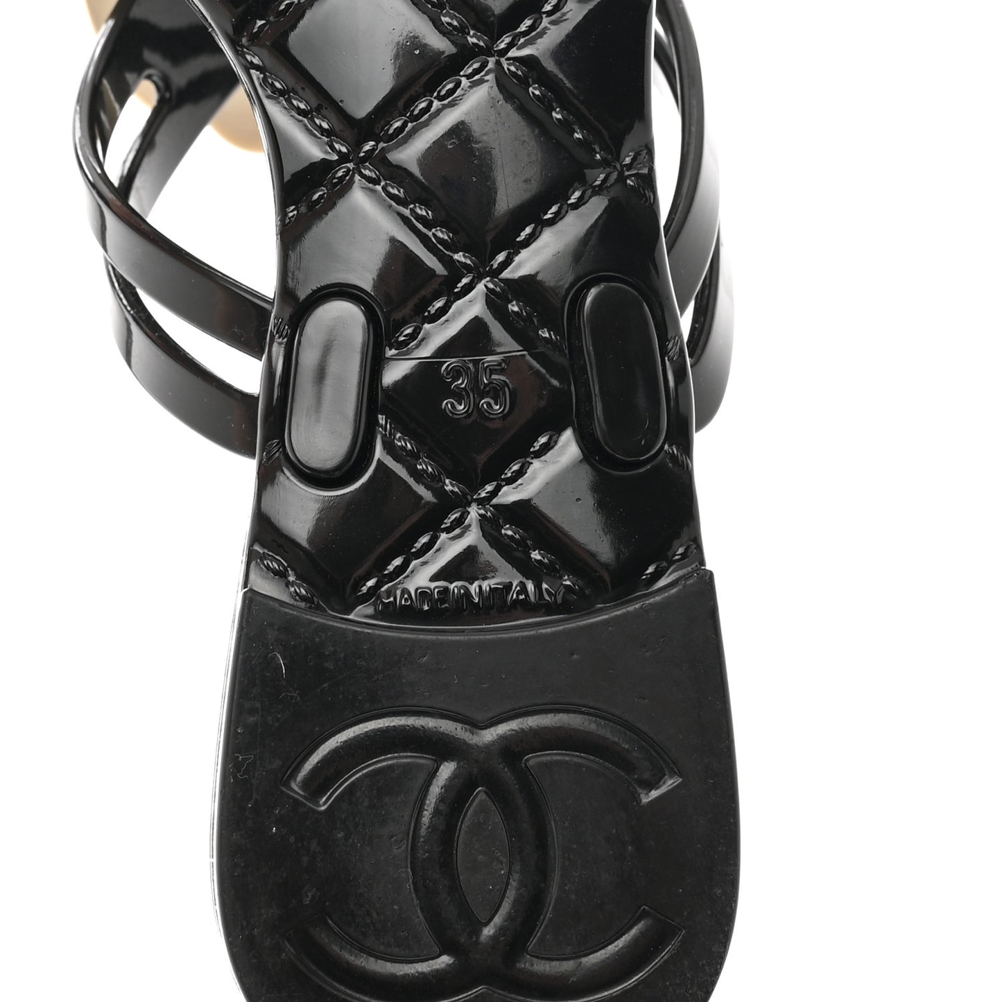 Jelly Camellia Thong Sandals 35 Black Ivory