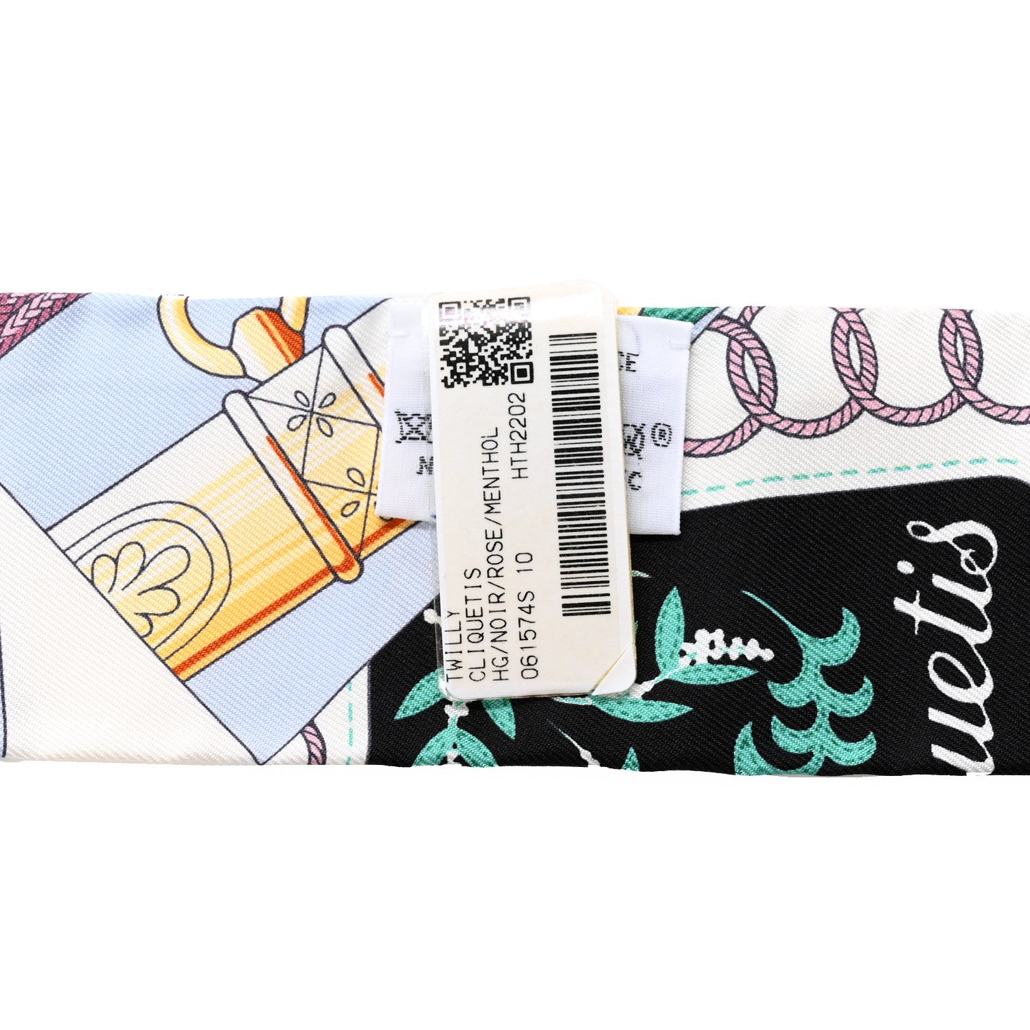 Hermes Silk Cliquetis Twilly Black Rose Menthol 3 of 4