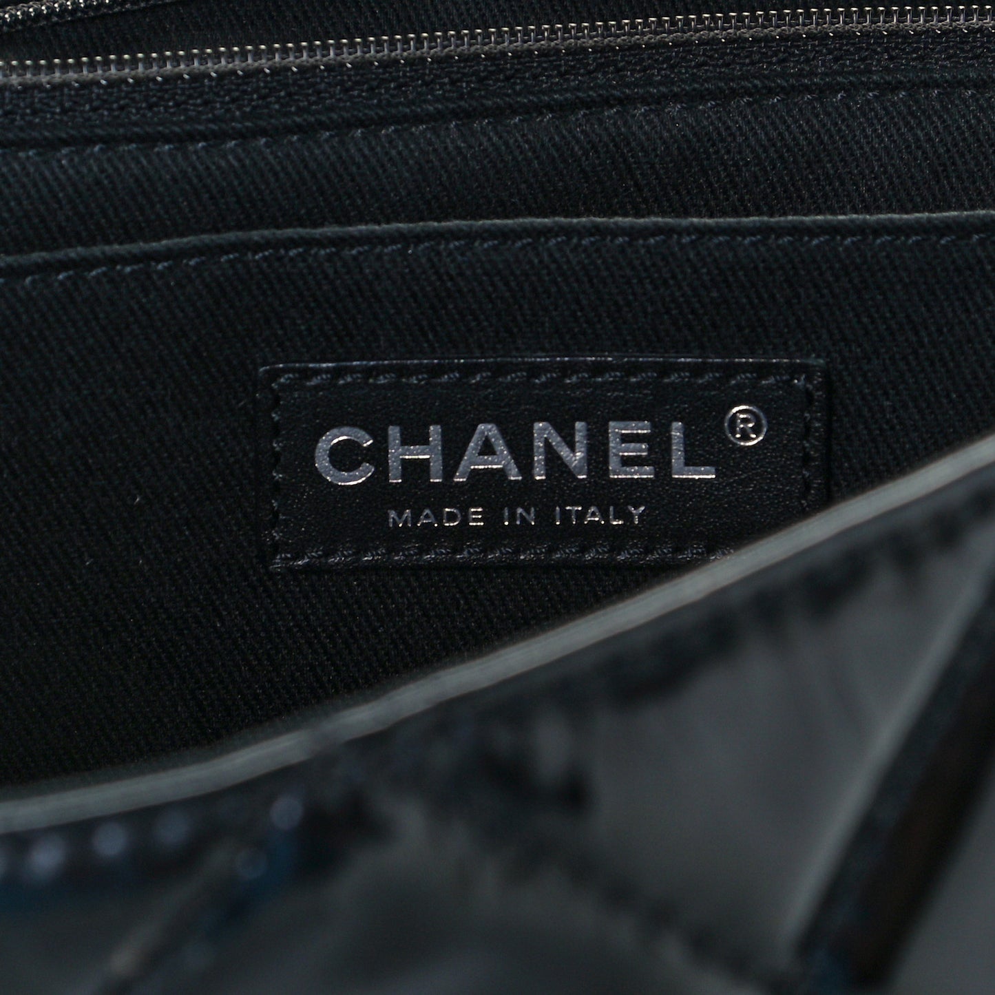 Patent Quilted Jumbo Flap Black