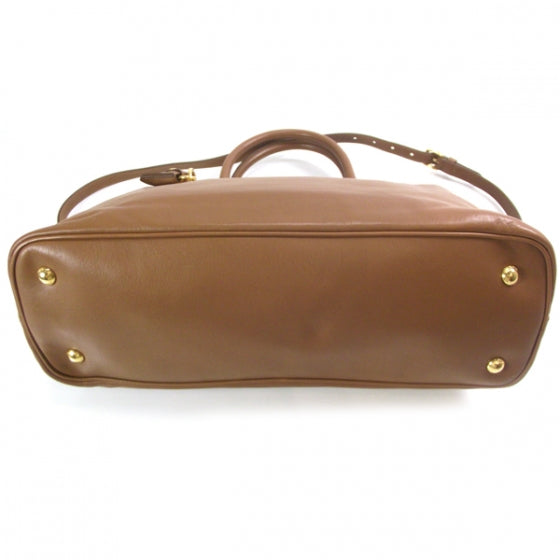 Prada Vitello Leather Medium Frame Tote Camel 4 of 11