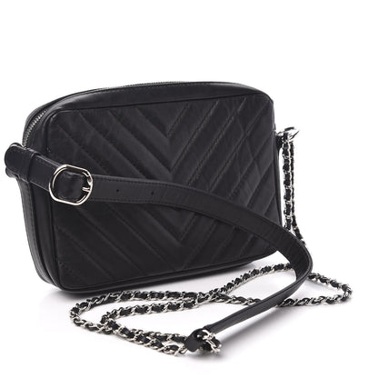 Chanel Lambskin Chevron Quilted Small Promenade Camera Black 3 of 11