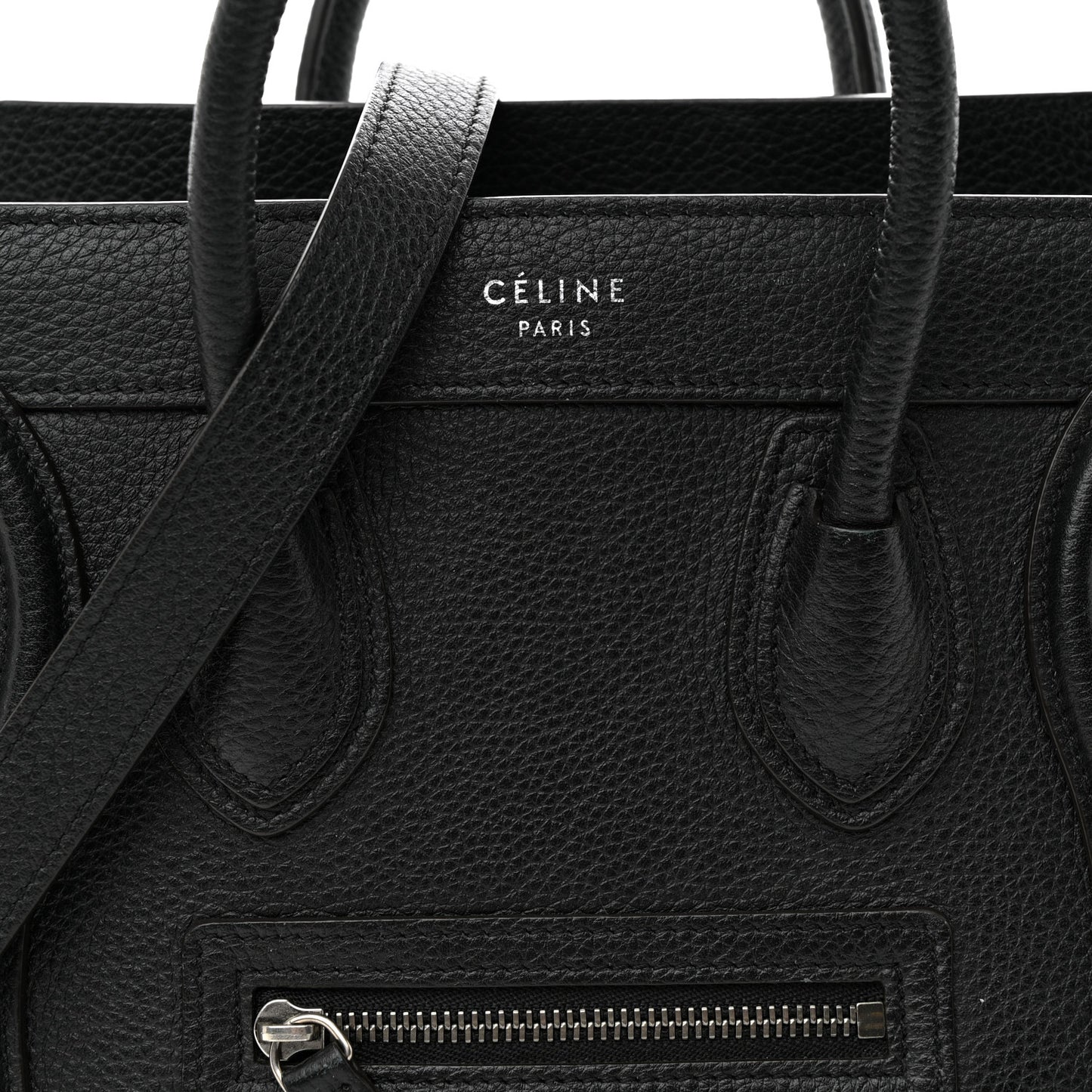 Drummed Calfskin Nano Luggage Black