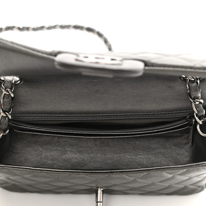 Chanel Iridescent Calfskin Quilted Mini Rectangular Flap Charcoal Grey 4 of 9