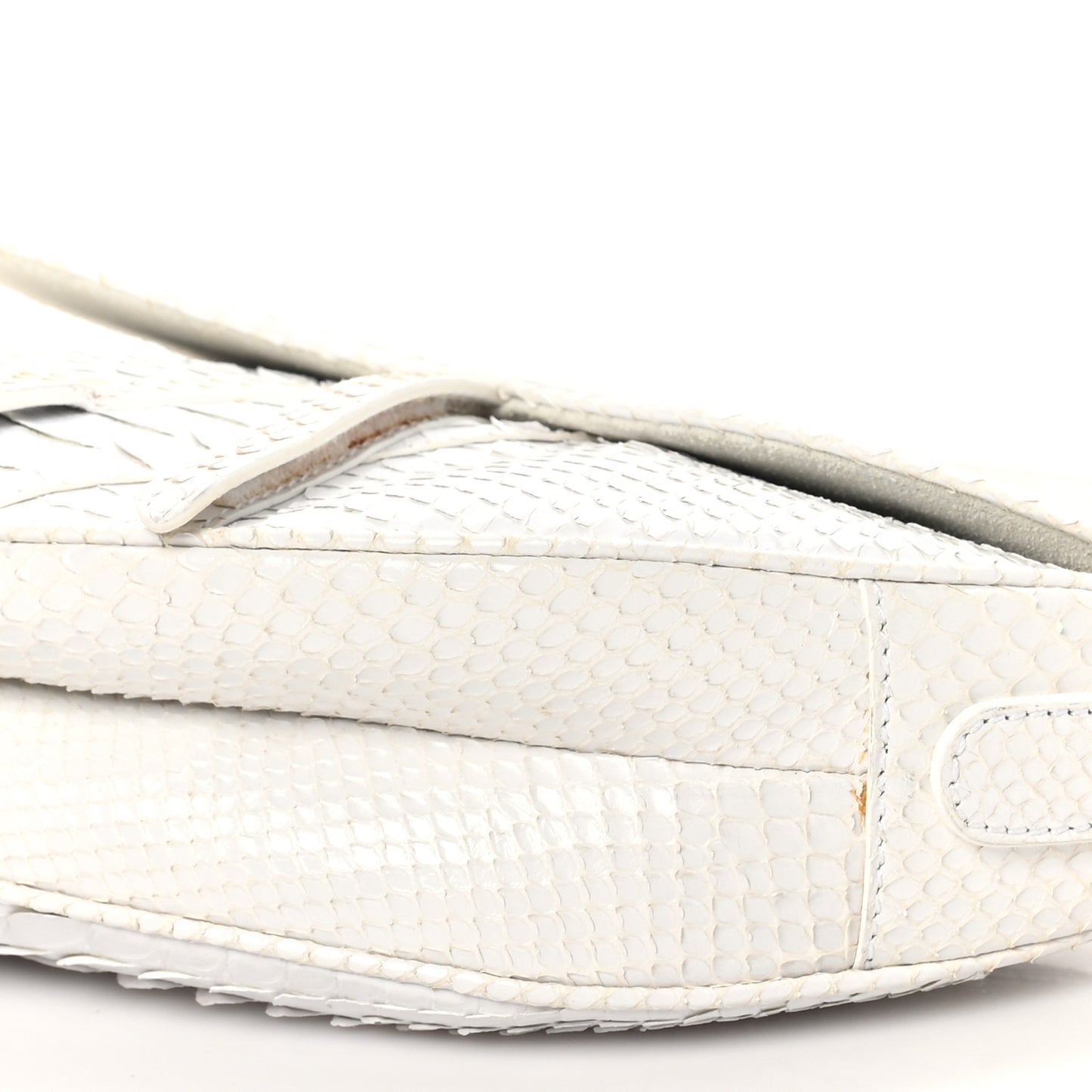 Snakeskin Saddle Bag White