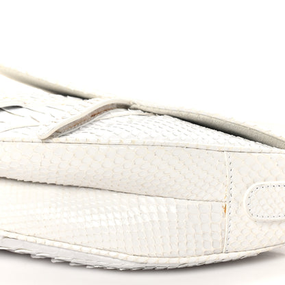 Christian Dior Snakeskin Saddle Bag White 10 of 12