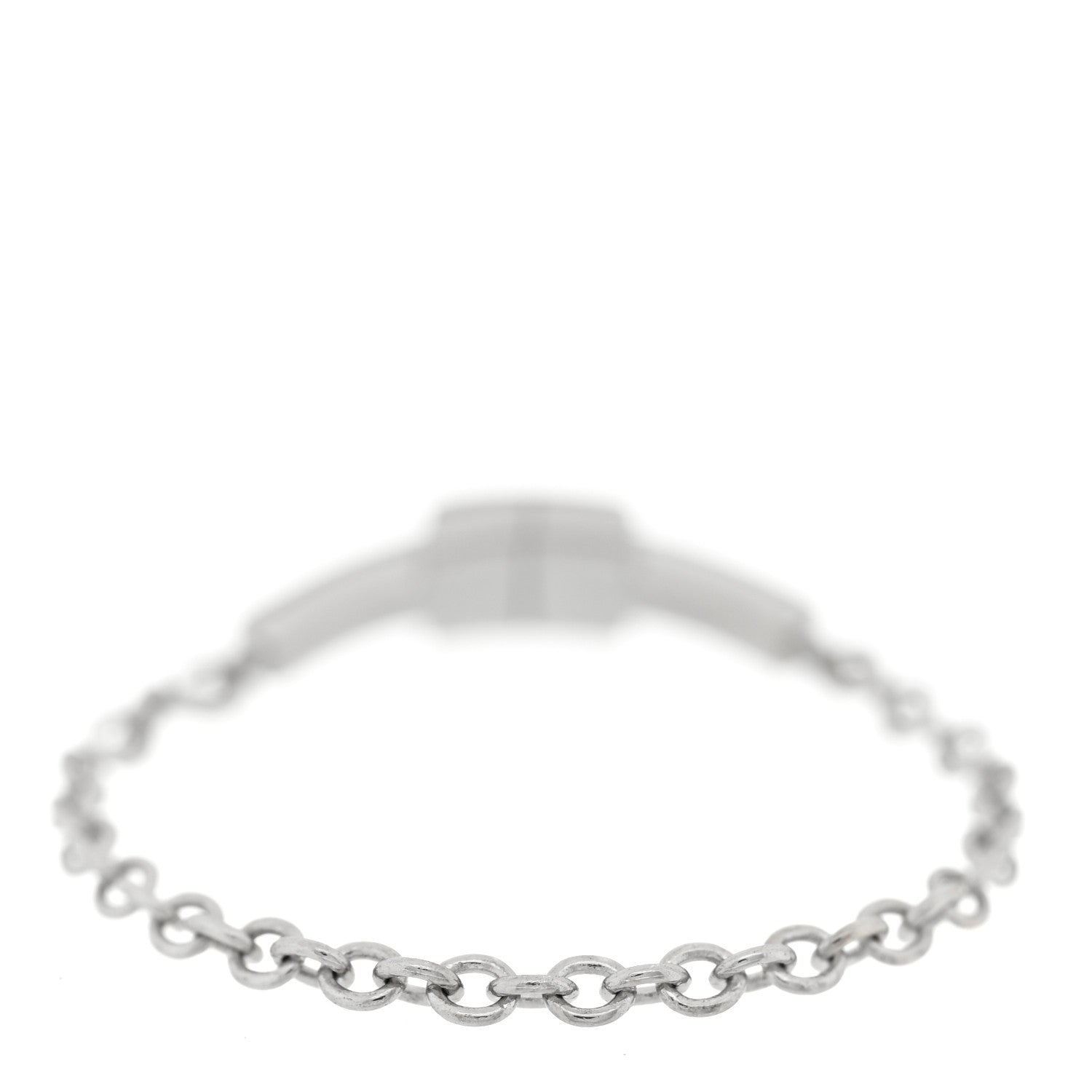 Tiffany 18K White Gold Diamond T Chain Ring 53 6.5 3 of 5