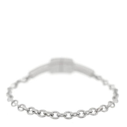 Tiffany 18K White Gold Diamond T Chain Ring 53 6.5 3 of 5